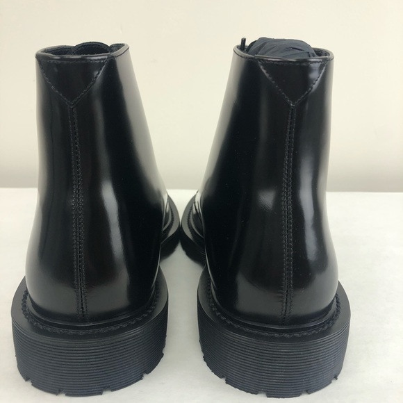 Saint Laurent Black Leather Combat Boots 38 - Picture 4 of 16
